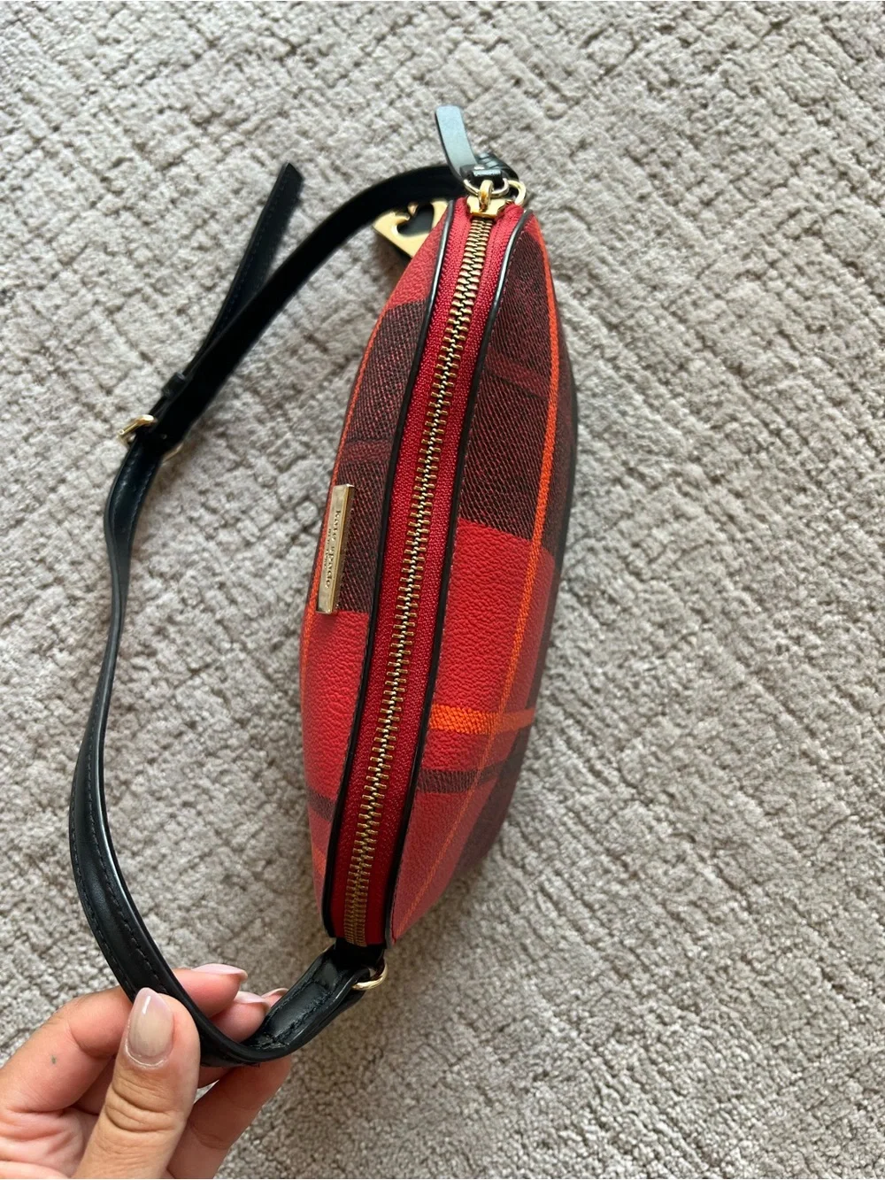 Kate Spade Red and Black Plaid Crossbody